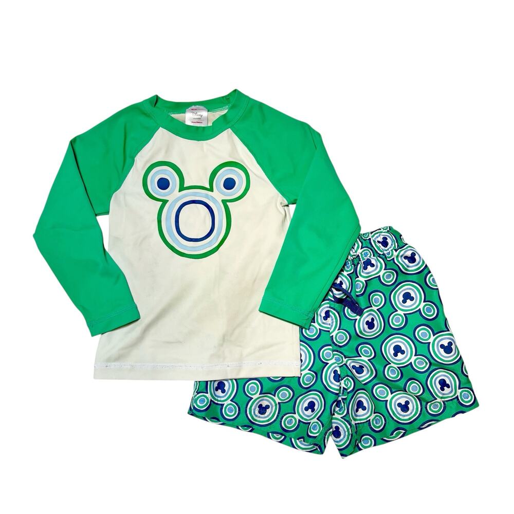 Hanna Andersson Disney Mickey Rash Guard and Swim Trunks Size 3